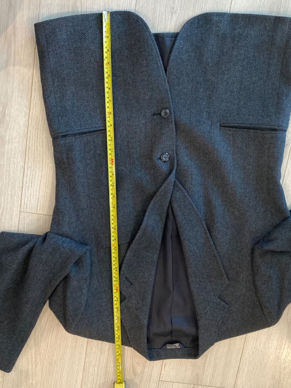 Vintage Kuppenheimer Charcoal Gray Wool Suit Jacket Sport Coat Blazer Men's Size - Picture 7 of 12